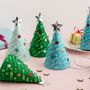 Five Christmas Tree Green Fringed Party Hats, thumbnail 1 of 2