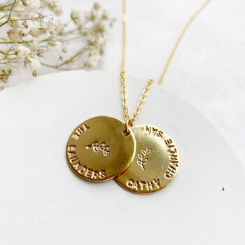 Family Hidden Message Disc Necklace, 4 of 7