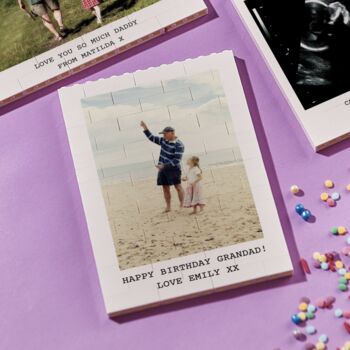 Personalised Building Brick Photo Puzzle For Dad, 2 of 4