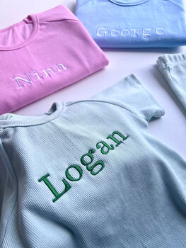 Summer Personalised Child Ribbed Sets | Embroidered Set, 3 of 9