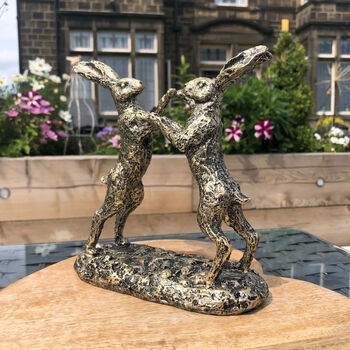 Pair Of Fighting Hares Ornament, 4 of 5
