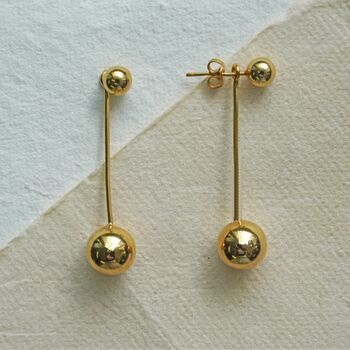 Classic Ball Two Way Silver Drop Earring Jacket, 5 of 8