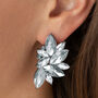 Leaf Crystal Stud Earrings, thumbnail 1 of 3