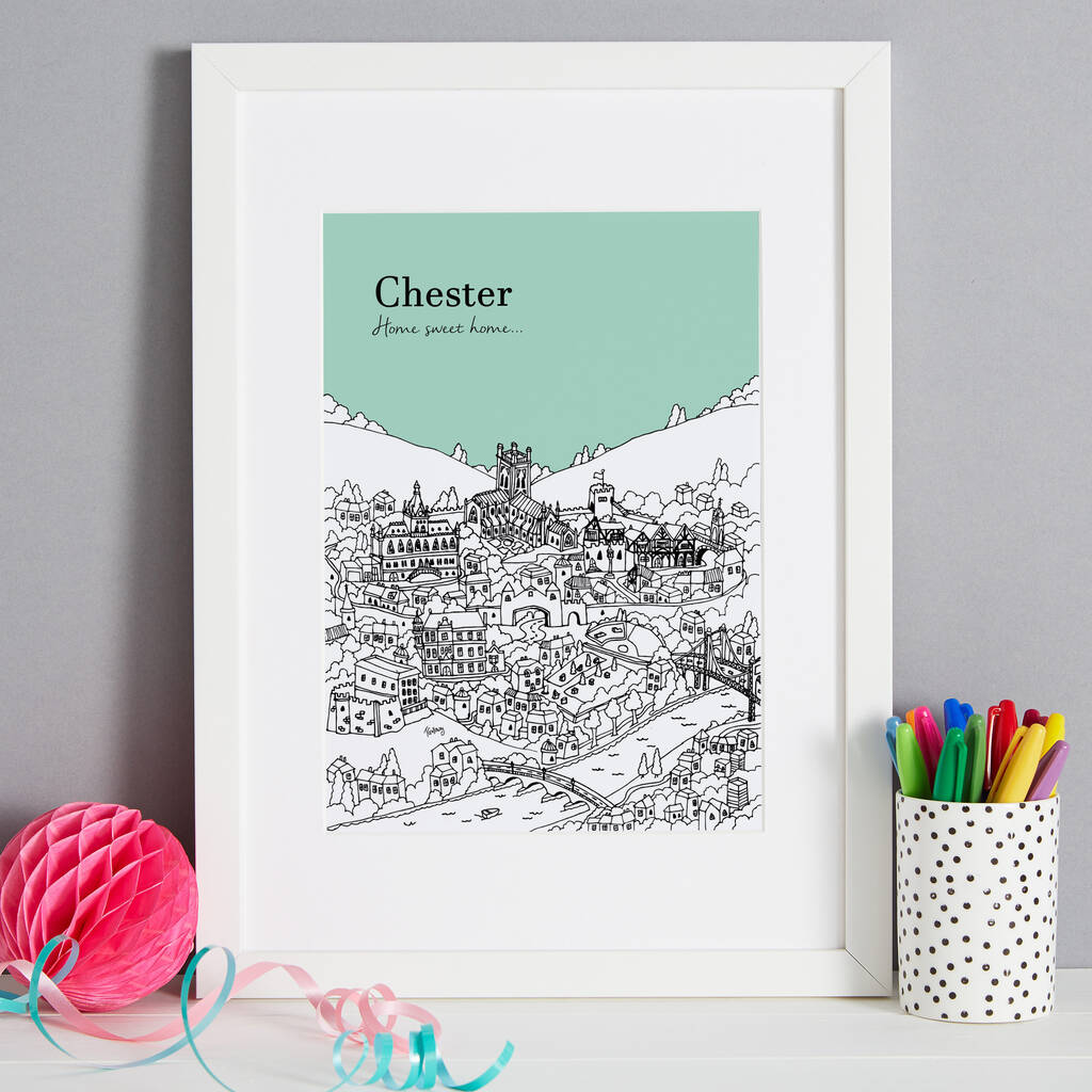personalised chester print by tessa galloway illustration