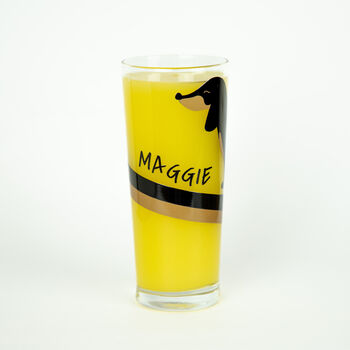 Personalised Dachshund Name Printed Pint Glass, 4 of 8