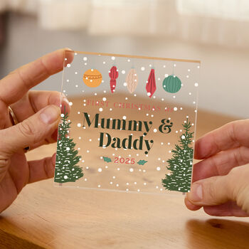 Personalised First Christmas Acrylic Plaque, 5 of 12
