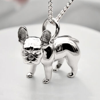 Personalised Sterling Silver French Bulldog Necklace, 2 of 12