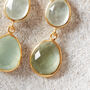 Green Amethyst Double Gemstone Dangle Earrings, thumbnail 3 of 12