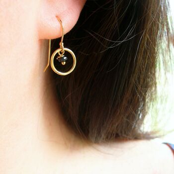 Sapphire And Rolled Gold Earrings, 2 of 6
