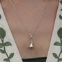 Pear Charm Necklace, Sterling Silver Or Gold Plated, thumbnail 4 of 10