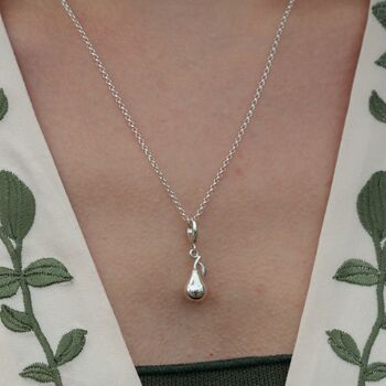 Pear Charm Necklace, Sterling Silver Or Gold Plated, 4 of 10