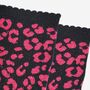 Women's Glitter Socks Pink Black Leopard Print, thumbnail 3 of 5