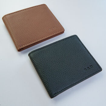Personalised Pebble Grain Leather Wallet Perfect Wedding Gift, 2 of 10