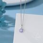 Sterling Silver Tanzanite Blue Cz Bubble Pendant Necklace, thumbnail 1 of 12
