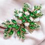 Gold Leaf And Green Crystal Hair Comb, thumbnail 1 of 4