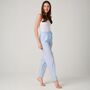 Women's 'Breezy Blue' Satin Stripe Cotton Pyjama Trousers, thumbnail 2 of 4