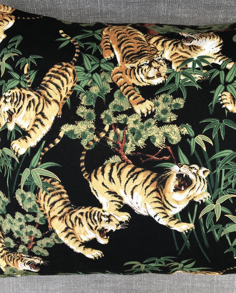 Japanese Tiger Cotton Cushion By Lily King | notonthehighstreet.com