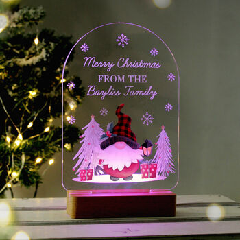 Personalised Gonk Wooden Based LED Christmas Light, 5 of 9