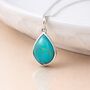 Personalised Sterling Silver Teardrop Turquoise Pendant Necklace, thumbnail 1 of 9