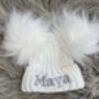 White Embroidered Baby Hat, thumbnail 8 of 8