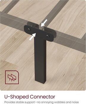 Metal Bed Frame With Headboard Black, 4 of 7