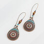 Long Mandala Hanging Teardrop Earrings, thumbnail 1 of 4