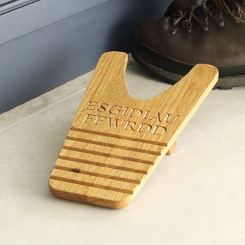 Personalised Solid Oak Boot Jack – Practical Gift For Walkers, 7 of 9
