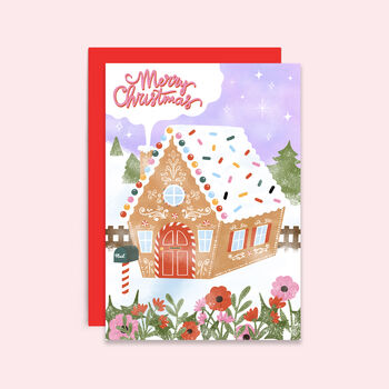 Gingerbread House Christmas Card | Cute Holiday Card, 2 of 2
