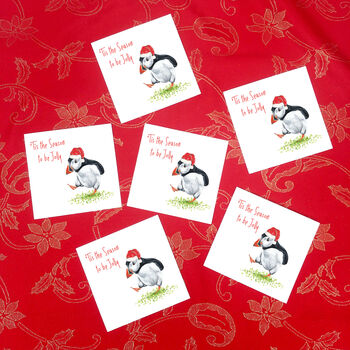 Jolly Puffin Christmas Card, 6 of 6