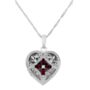 Sterling Silver Created Gemstone And Diamond Lockets, thumbnail 2 of 7