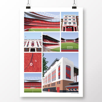 Arsenal Fc Views Of Highbury And The Emirates Poster, 2 of 8