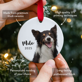 Custom Pet Photo Ornament Name And Year 2025, 3 of 8