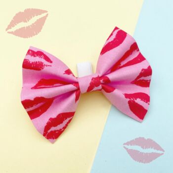 Kisses Print Dog And Cat Bow Tie, 2 of 3