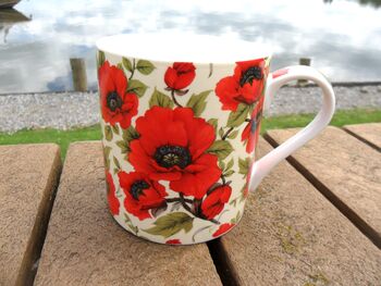 Jumbo Mug In Vibrant Red Poppy Design, 6 of 12