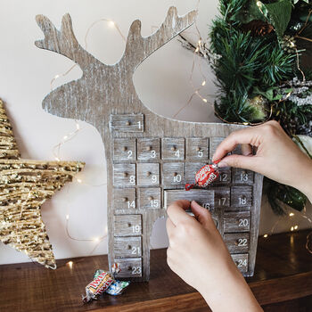 Personalised Wooden Reindeer Advent Calendar, 6 of 6