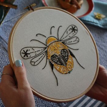 Whimsical Bumblebee Embroidery Kit, 9 of 12