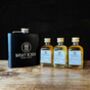 Hip Flask And Three Miniatures Gin Or Rum Gift Set, thumbnail 1 of 2