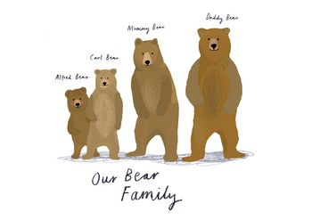 Personalised Bear Family Print, 3 of 4