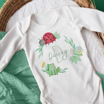 Personalised Garden Bugs New Baby Outfit, 7 of 7