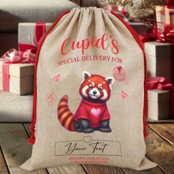 Personalised Valentine Animal Love Heart Cupid Sack, 4 of 12