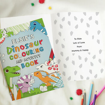 Personalised Dinosaur Colouring And Activity Book, 3 of 5