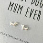 Sausage Dog 'Best Dog Mum' Sterling Silver Earrings, thumbnail 4 of 6