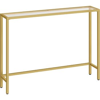 Gold Hallway Tempered Glass Console Entryway Table, 4 of 9