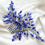Blue Crystal And Black Wired Hair Comb, thumbnail 1 of 4