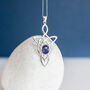 Genuine Lapis Celtic Knot Necklace In Sterling Silver, thumbnail 3 of 10