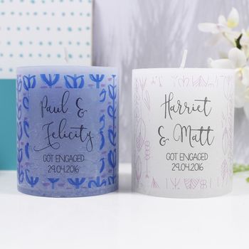 Personalised Engagement Patterned Coloured Candle, 3 of 11