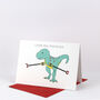 I Love You This Much Dinosaur Valentine's Day Card, thumbnail 3 of 4