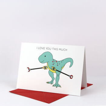 I Love You This Much Dinosaur Valentine's Day Card, 3 of 4