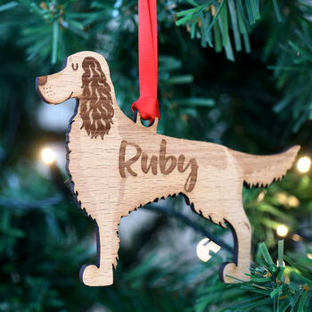 Personalised Irish Setter Wooden Dog Xmas Decoration, 4 of 7