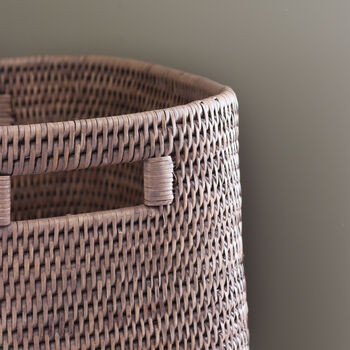 Marbury Taupe Square Rattan Storage Basket, 2 of 5